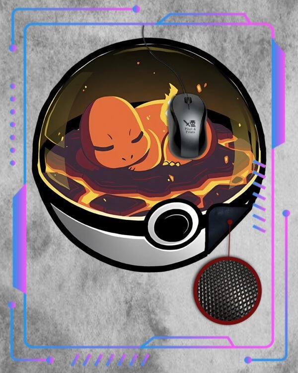 Pokemon, Pokeball Charmander Mousepad Custom Pokemon, Pokeball Charmander