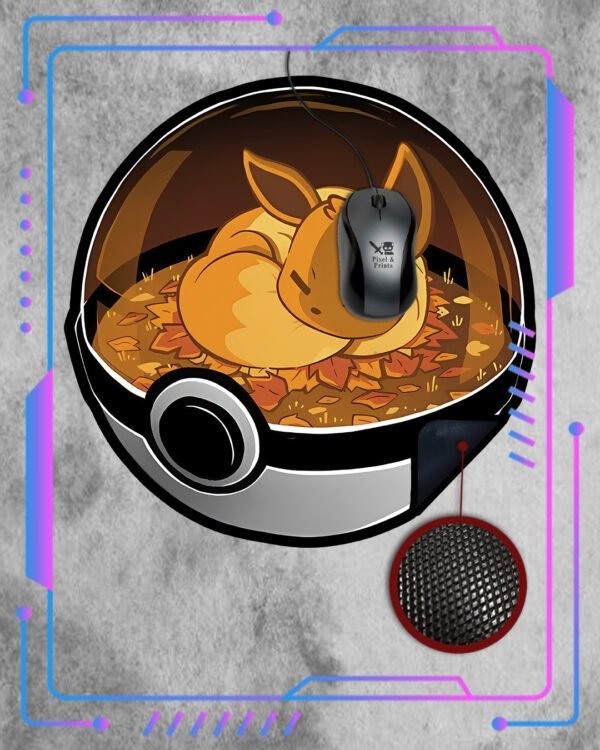 Pokemon, Pokeball Eevee Mousepad Custom Pokemon, Pokeball Eevee