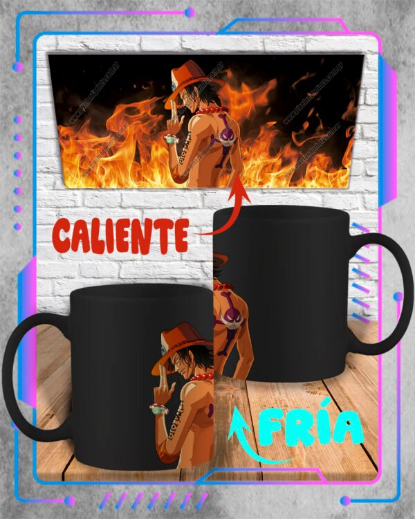 Taza Mágica 3D One Piece, Ace