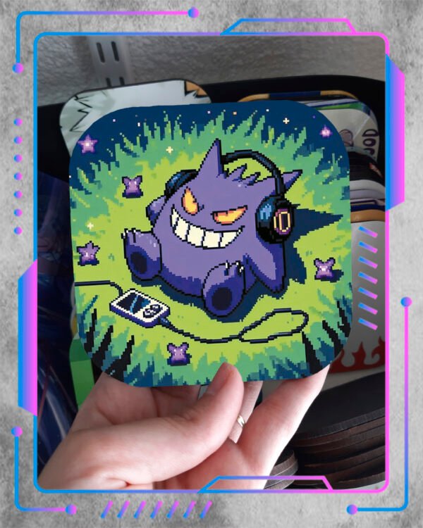 Pokemon, Pixel Gengar Posavaso Pokemon, Pixelart Gengar