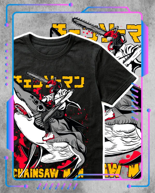Remera Chainsawman, Denji Tiburón