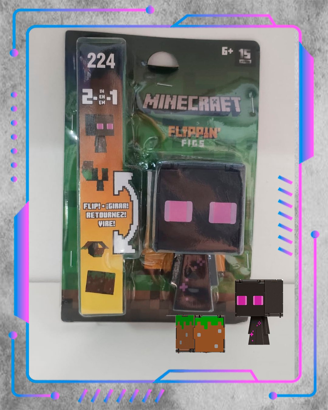 YCVBCY Miner Flipping Figs – Figuras 2 En 1 De Estilo Pixel, Transformables Y Coleccionables, Juguete De Acción Intercambiable Para Regalar