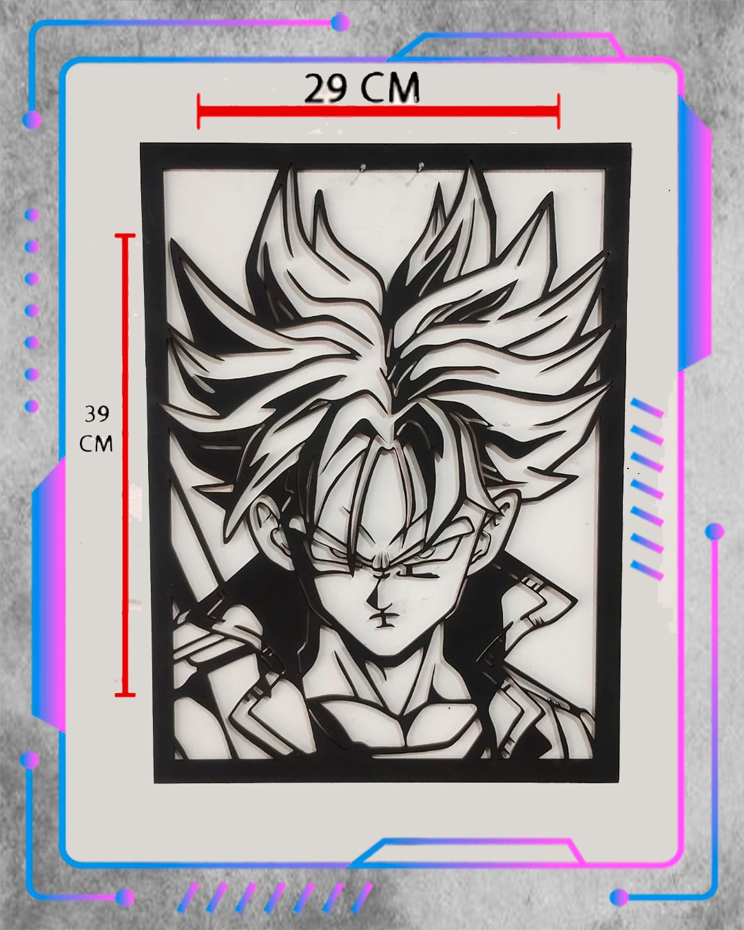 Cuadro 2D Dragon Ball Z, Trunks – Pixel and Prints