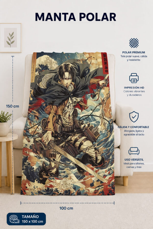 Manta Polar Shingeki No Kyojin, Levi - Preventa