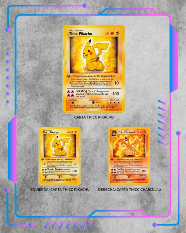 Sticker 3D Pokemon, Thicc Charizard/Thicc Pikachu